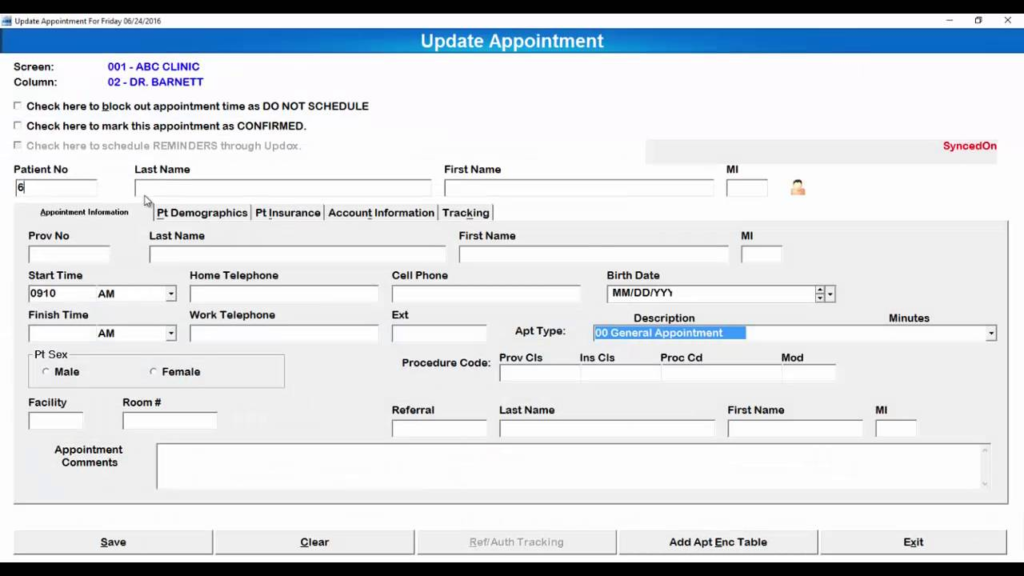 American Medical Practise Management Software Screenshot