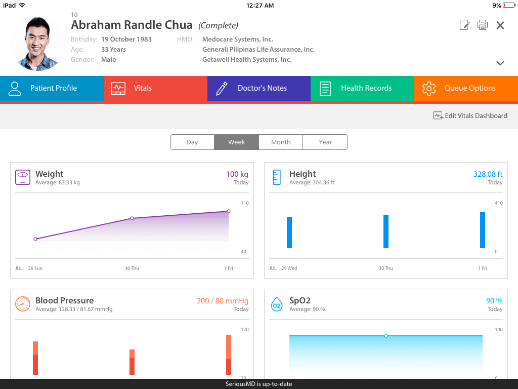 SeriousMD Practise Management Software Screenshot