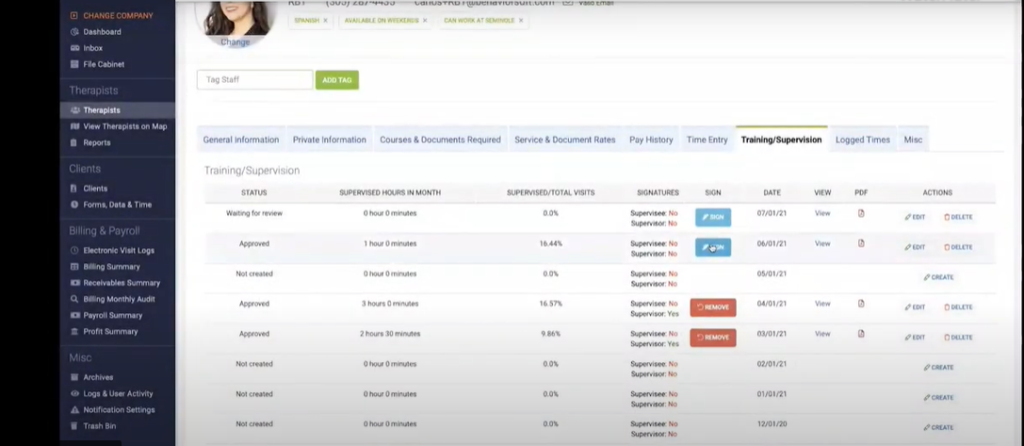 BehaviorSoft ABA Practice Management Software Screenshot
